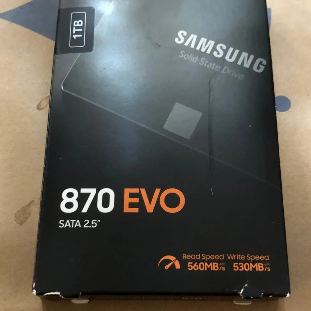 Samsung 870 EVO 1TB SSD in Black with Orange Accents